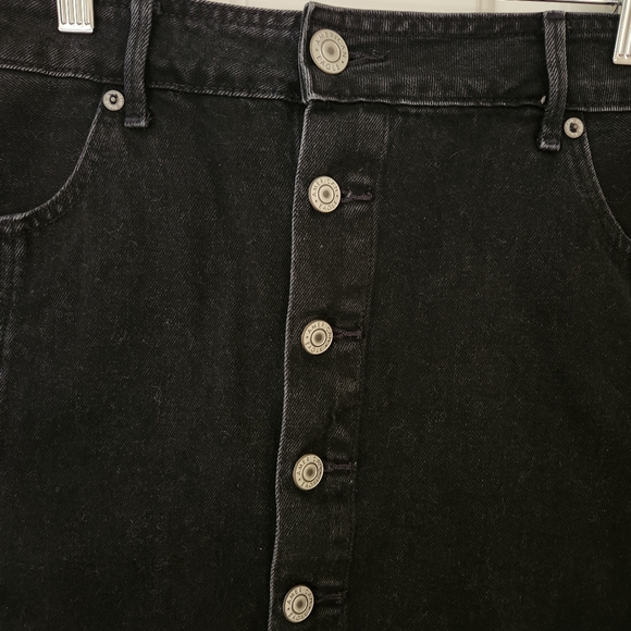 American Eagle Outfitters Black Denim Jean Skirt Mini Hi- Rise A-line Preppy 14 - Picture 8 of 15